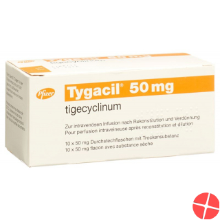 Tygacil Trockensubstanz 50mg Durchstechflasche 10 Stück