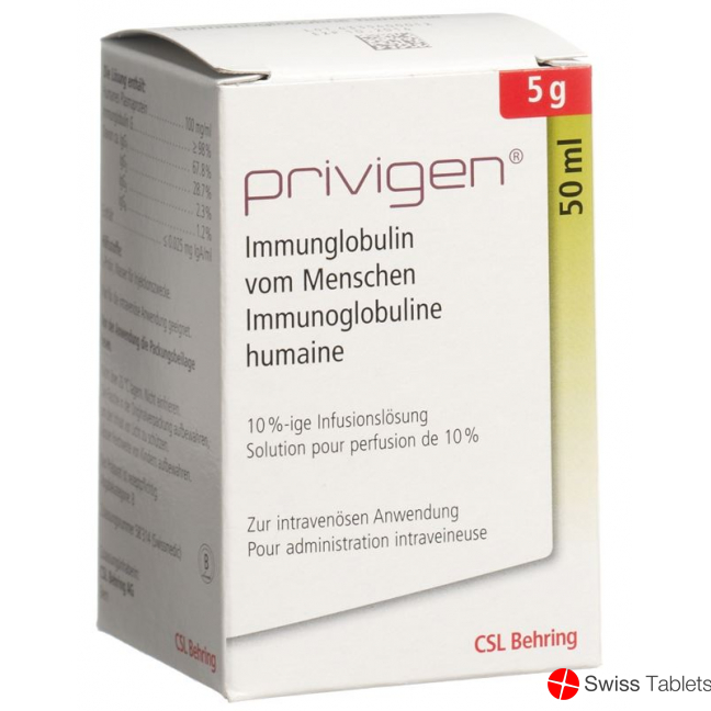 Privigen Infusionslösung 5g/50ml i.v. Durchstechflasche 50ml buy online