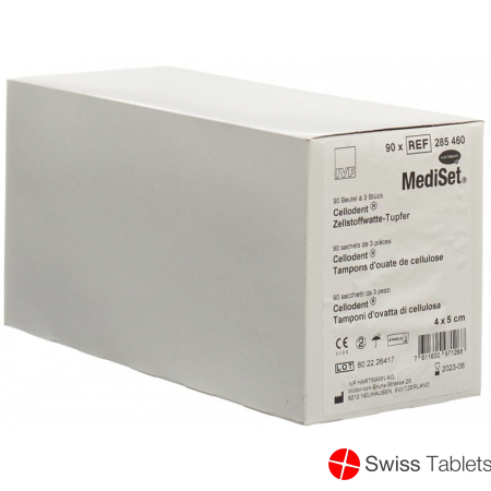 Mediset Cellodent Tupfer 4x5cm Steril 90 Beutel 3 Stück buy online
