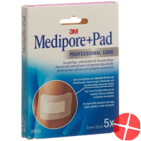 3M Medipore + Pad 5x7.2cm / Wundkissen 2.8x3.8cm 5 Stück