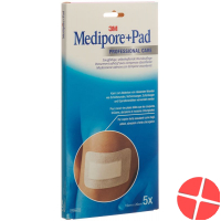 3M Medipore + Pad 10x20cm / Wundkissen 5x15.5cm 5 Stück