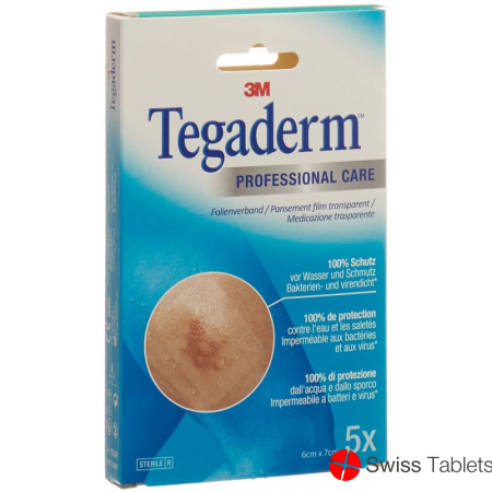 3M Tegaderm Transparentverband 6x7cm 5 Stück buy online