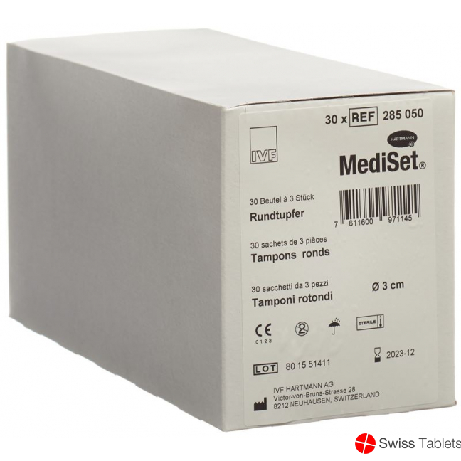 Mediset Rundtupfer 3cm 30x 3 Stück buy online