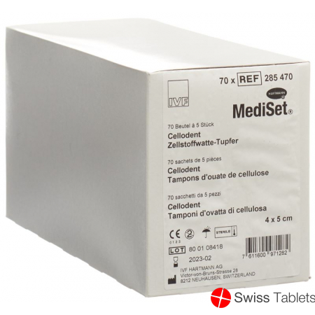 Mediset Cellodent Tupfer 4x5cm 70x 5 Stück buy online