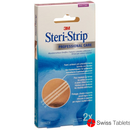 3M Steri Strip 3x75mm Weiss Verstärkt 2x 5 Stück buy online