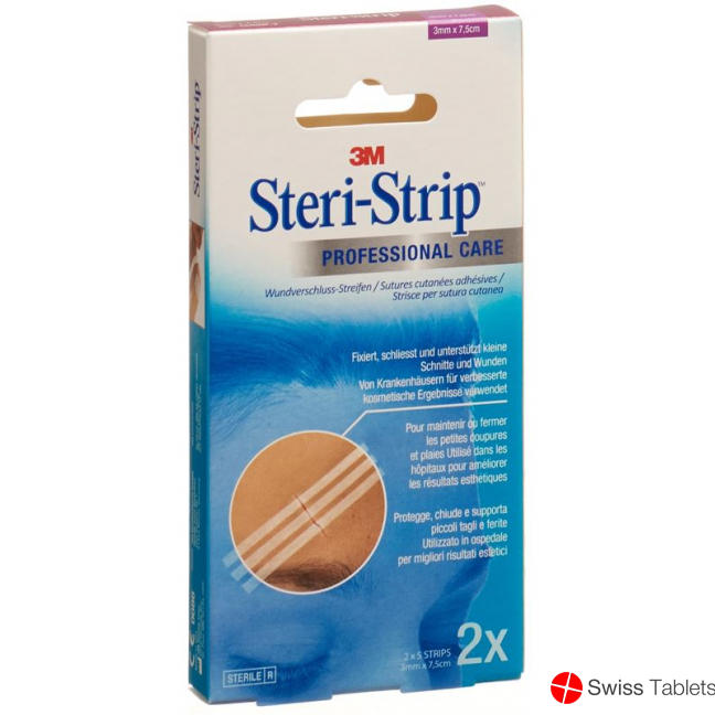 3M Steri Strip 3x75mm Weiss Verstärkt 2x 5 Stück buy online