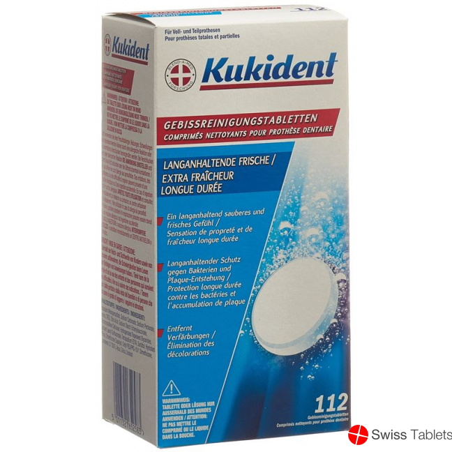 Kukident Reinigungs-Tabs Langanhaltende Frische 112 Stück buy online