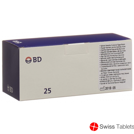 BD Yale Spinal Nadeln 22g 0.7x89mm Schwarz 25 Stück buy online