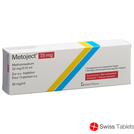 Metoject Injektionslösung 7.5mg/0.15ml Fertigspritze 0.15ml buy online