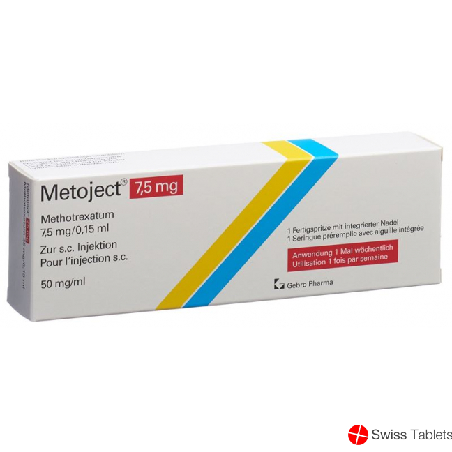 Metoject Injektionslösung 7.5mg/0.15ml Fertigspritze 0.15ml buy online