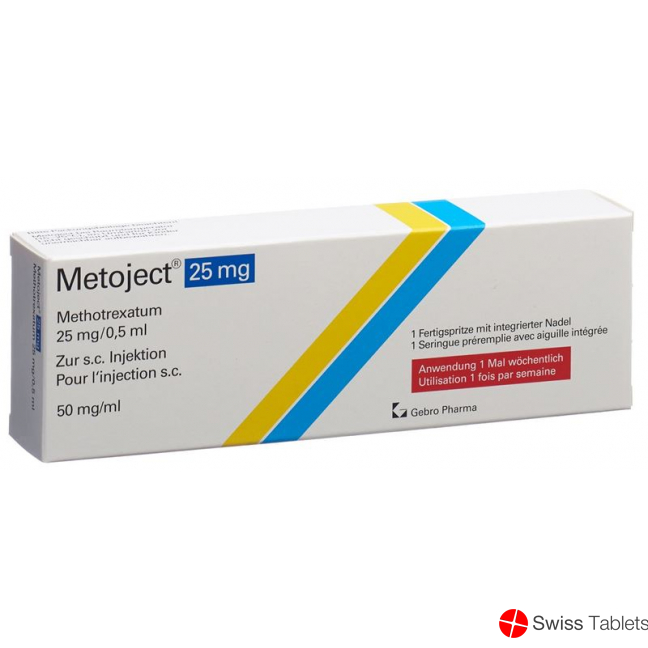 Metoject Injektionslösung 25mg/0.5ml Fertigspritze 0.5ml buy online Metoject Injektionslösung 25mg/0.5ml Fertigspritze 0.5ml buy online