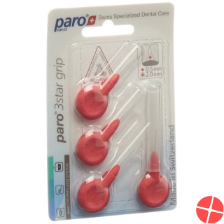 Paro 3Star-Grip 2 mm extra fine red cylinder 4 pieces