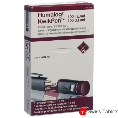 Humalog Kwikpen Injektionslösung 5 Fertigspritzen 3ml buy online