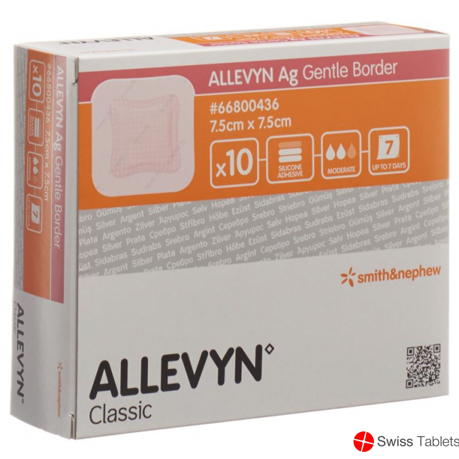 Allevyn Ag Gentle Border Wundverband 7.5x7.5cm 10 Stück buy online