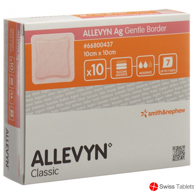 Allevyn Ag Gentle Border Wundverband 10x10cm 10 Stück buy online