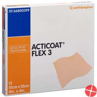 Acticoat Flex 3 Wundverband 10x10cm 12 Stück