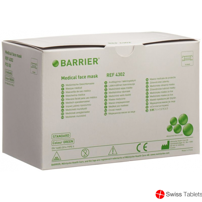 Barrier OP Masken Basic Grün Typ II Binden 50 Stück buy online