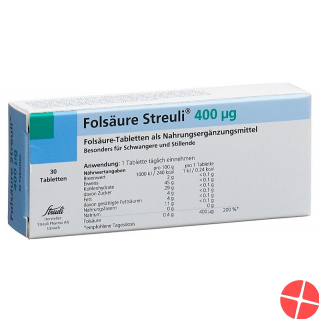 Folsäure Streuli Tabletten 400µg 30 Stück