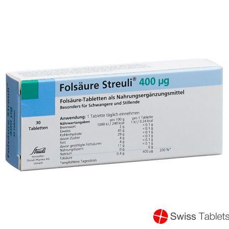 Folsäure Streuli Tabletten 400µg 30 Stück buy online