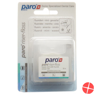 Paro Riser Floss 50m Waxed Mint with Fluoride