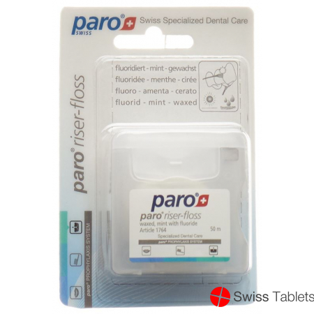 Paro Riser Floss 50m Waxed Mint with Fluoride buy online
