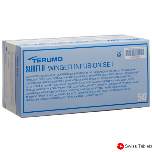 Terumo Surflo Perfusionsbesteck mit Flügelkanüle 23g 0.6x19mm Blau 50 Stück buy online