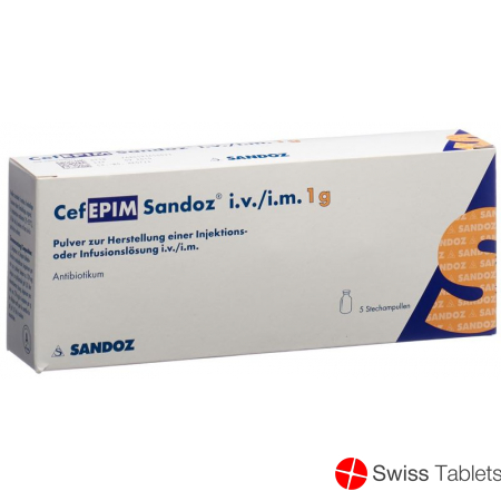 Cefepim Sandoz Trockensubstanz 1g Durchstechflasche 5 Stück buy online