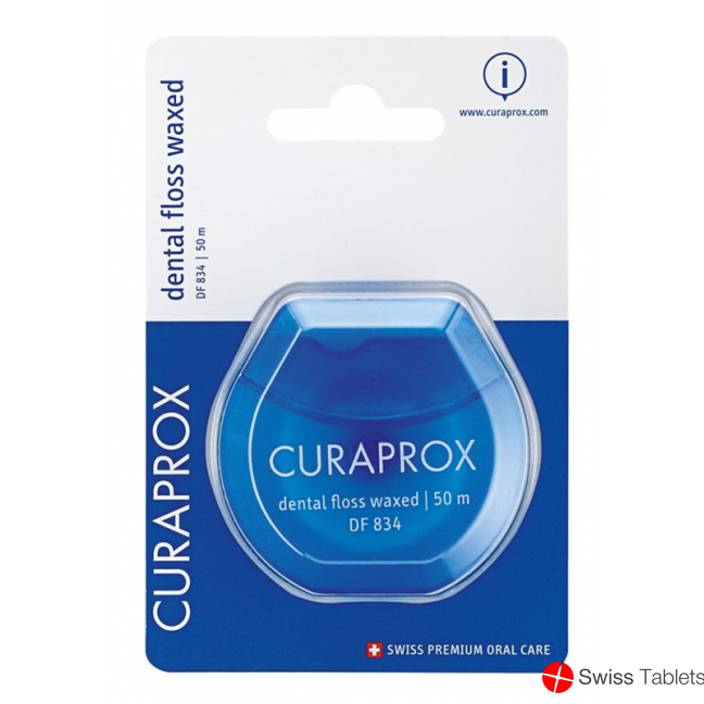 Curaprox DF 834 dental floss 50m waxed Mint buy online