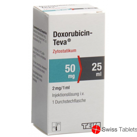 Doxorubicin Teva 50mg/25ml Durchstechflasche 25ml buy online