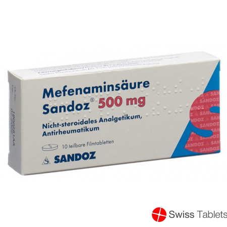 Mefenaminsäure Sandoz 500mg Teilbar 10 Stück buy online