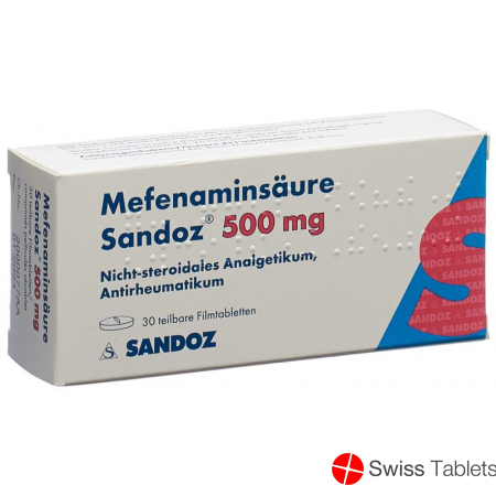 Mefenaminsäure Sandoz 500mg Teilbar 30 Stück buy online