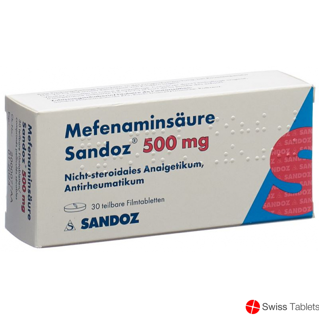 Mefenaminsäure Sandoz 500mg Teilbar 30 Stück buy online
