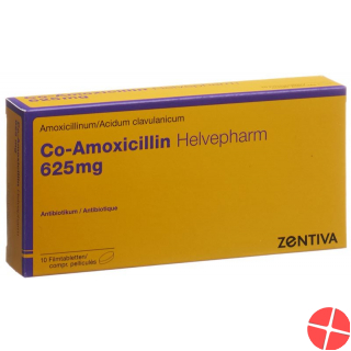 Co Amoxicillin Helvepharm Filmtabletten 625mg 10 Stück Co Amoxicillin Helvepharm Filmtabletten 625mg 10 Stück