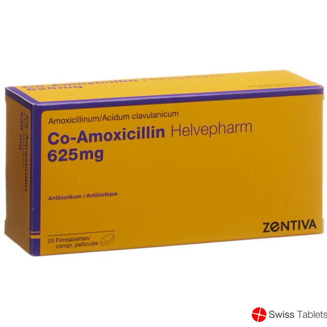 Co-amoxicillin Zentiva Filmtabletten 625mg 20 Stück buy online