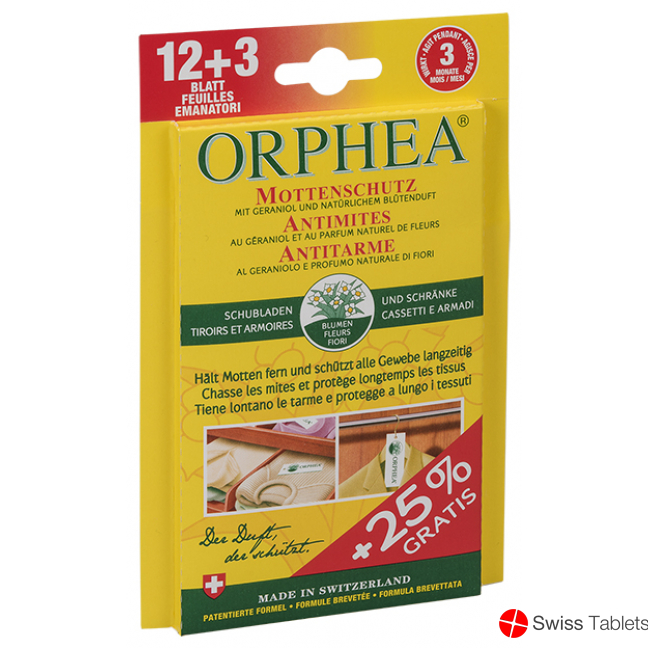 Orphea Mottenschutzblätter 12+3stk Aktion buy online
