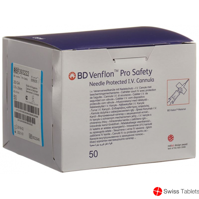 BD Venflon Pro Safety 22g 0.9x25mm Blau 50 Stück buy online BD Venflon Pro Safety 22g 0.9x25mm Blau 50 Stück buy online