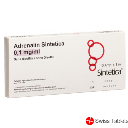 Adrenalin Sint 0.1mg/ml O Disulf 1ml 10 Ampullen 1ml buy online