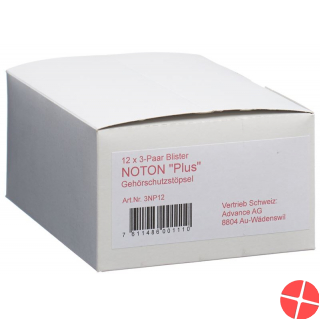 Noton Ear Plus Gehoerschutzpfropfen 12 Blister 3 Paa