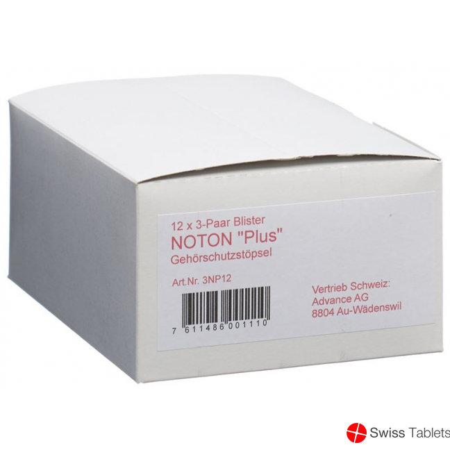 Noton Ear Plus Gehoerschutzpfropfen 12 Blister 3 Paa buy online
