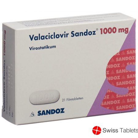 Valaciclovir Sandoz Filmtabletten 1000mg 21 Stück buy online