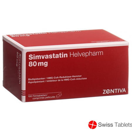 Simvastatin Helvepharm Filmtabletten 80mg 100 Stück buy online