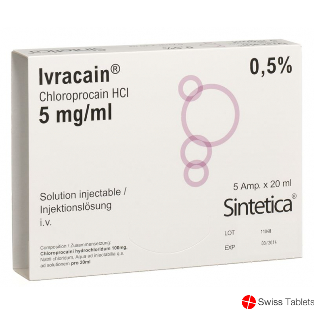 Ivracain Injektionslösung 0.5% 5 Ampullen 20ml buy online