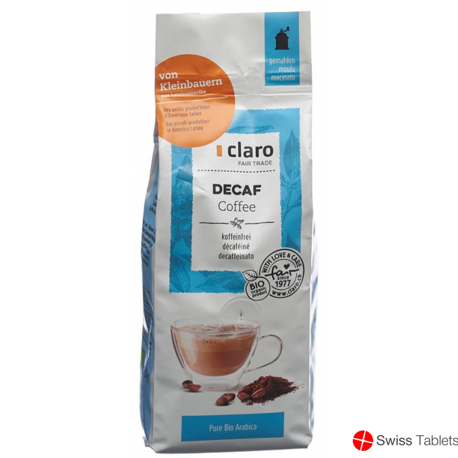 Claro Decaffeinato Kaffee Gemahlen Bio Beutel 250g buy online