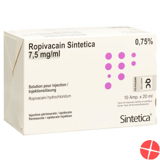 Ropivacain Sintetica 7.5mg/ml 10 Ampullen 20ml