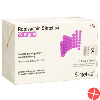 Ropivacain Sintetica 10mg/ml 10 Ampullen 20ml