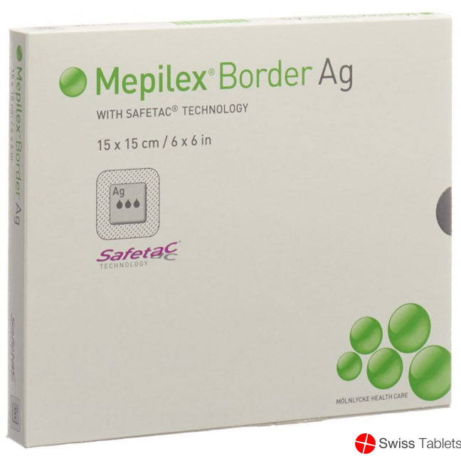 Mepilex Ag Border Schaumverband 15x15cm 5 Stück buy online