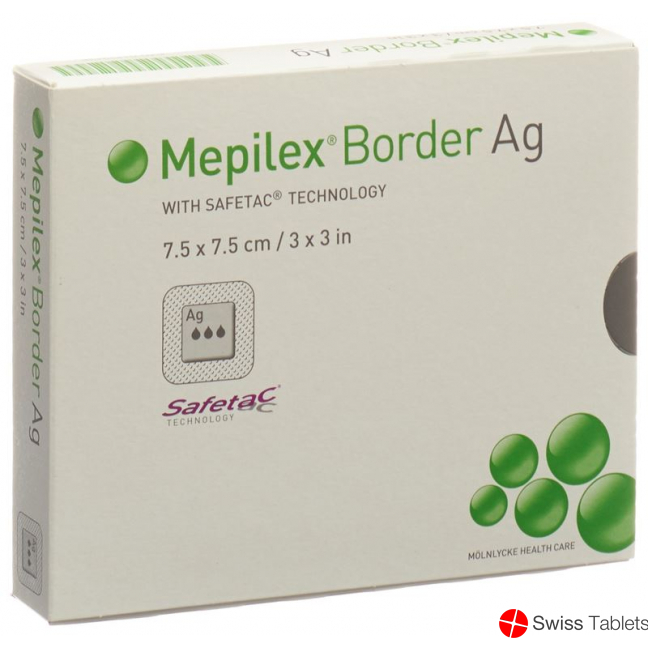 Mepilex Ag Border Schaumverband 7.5x7.5cm 5 Stück buy online