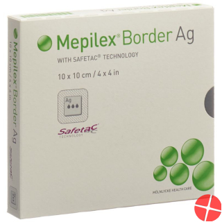 Mepilex Ag Border Schaumverband 10x10cm 5 Stück
