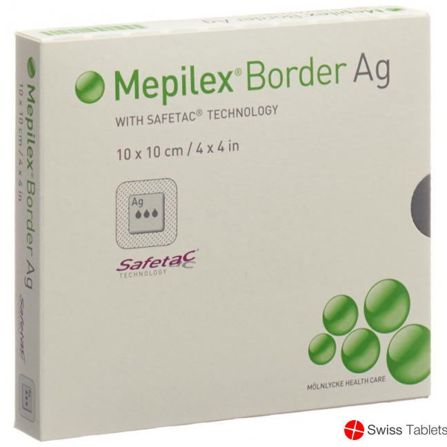 Mepilex Ag Border Schaumverband 10x10cm 5 Stück buy online
