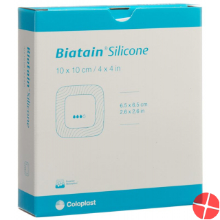 Biatain Silikon Schaumverband 10x10cm Selbsthaftend 10 Stück